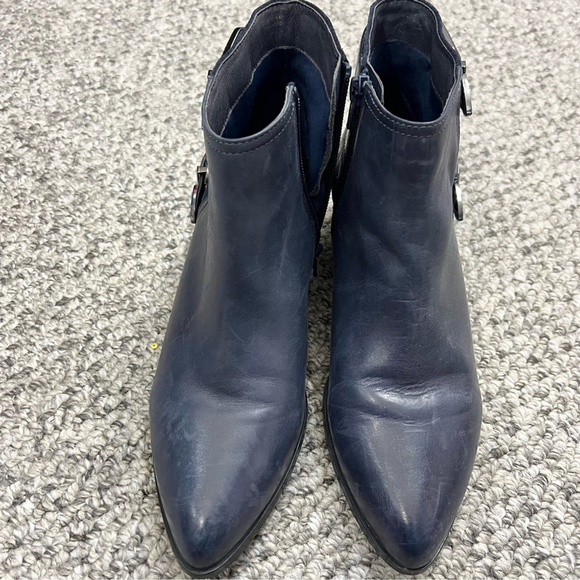 SOLD ALDO blue leather western boho buckle ankle boots 8.5 - Picture 7 of 15